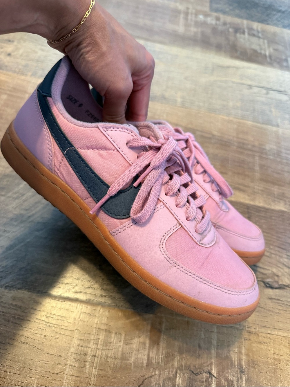 Nike Pink & Dark Teal Retro Court Sneakers - Picture 1 of 7